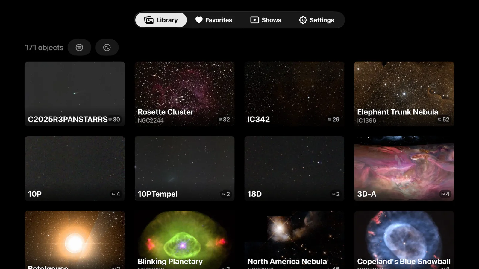 Apple TV: Library grid